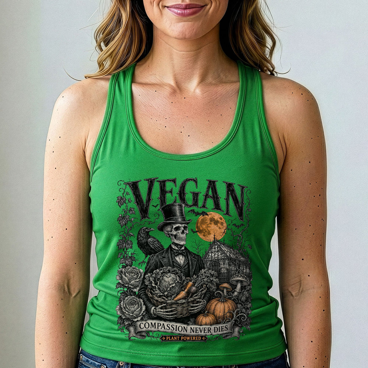 Compassion Never Dies Vegan Halloween Tank Top