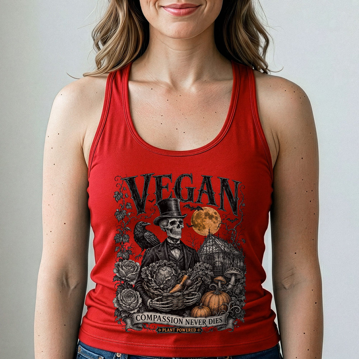 Compassion Never Dies Vegan Halloween Tank Top