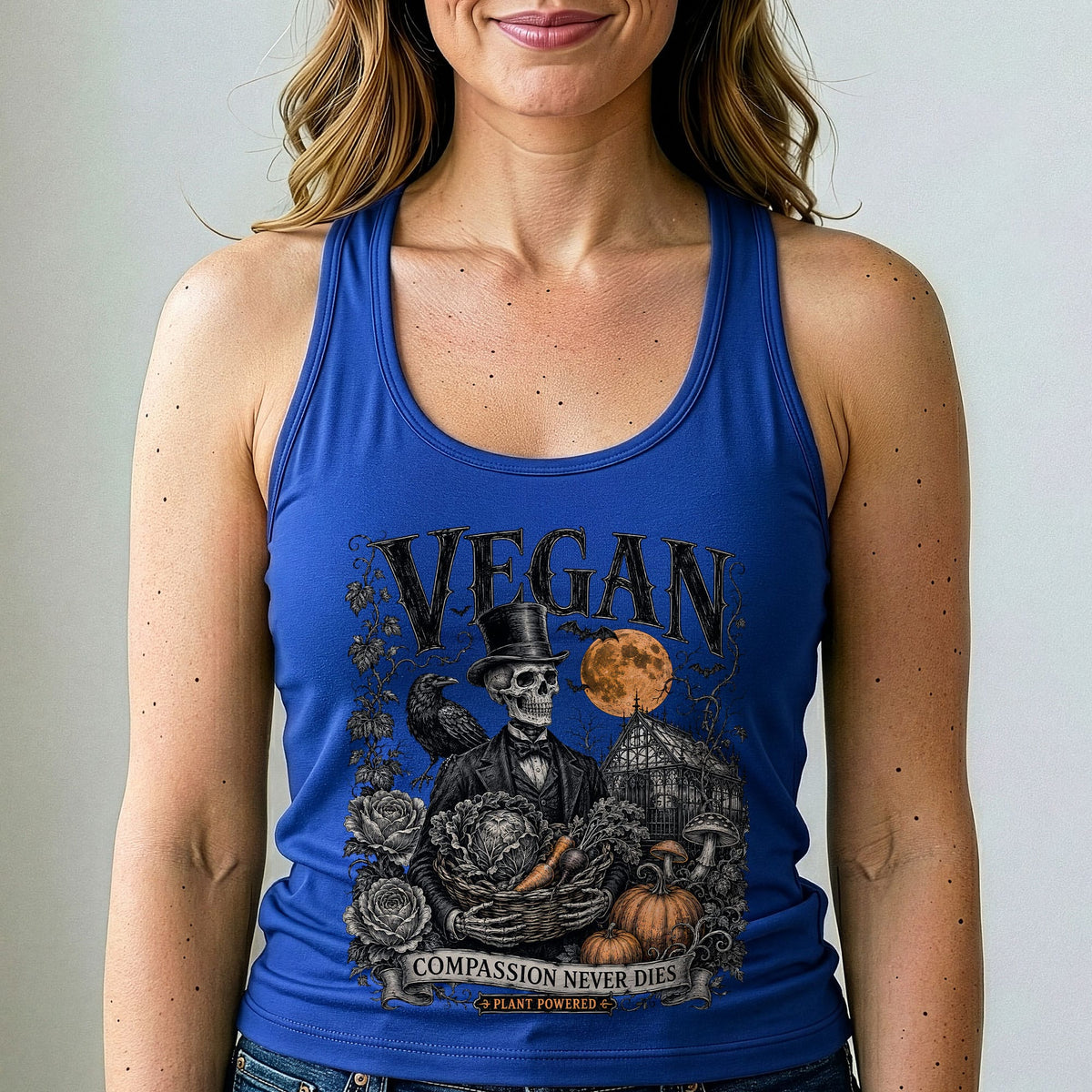 Compassion Never Dies Vegan Halloween Tank Top