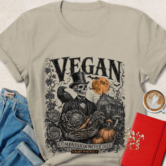 Compassion Never Dies Vegan Halloween T-Shirt
