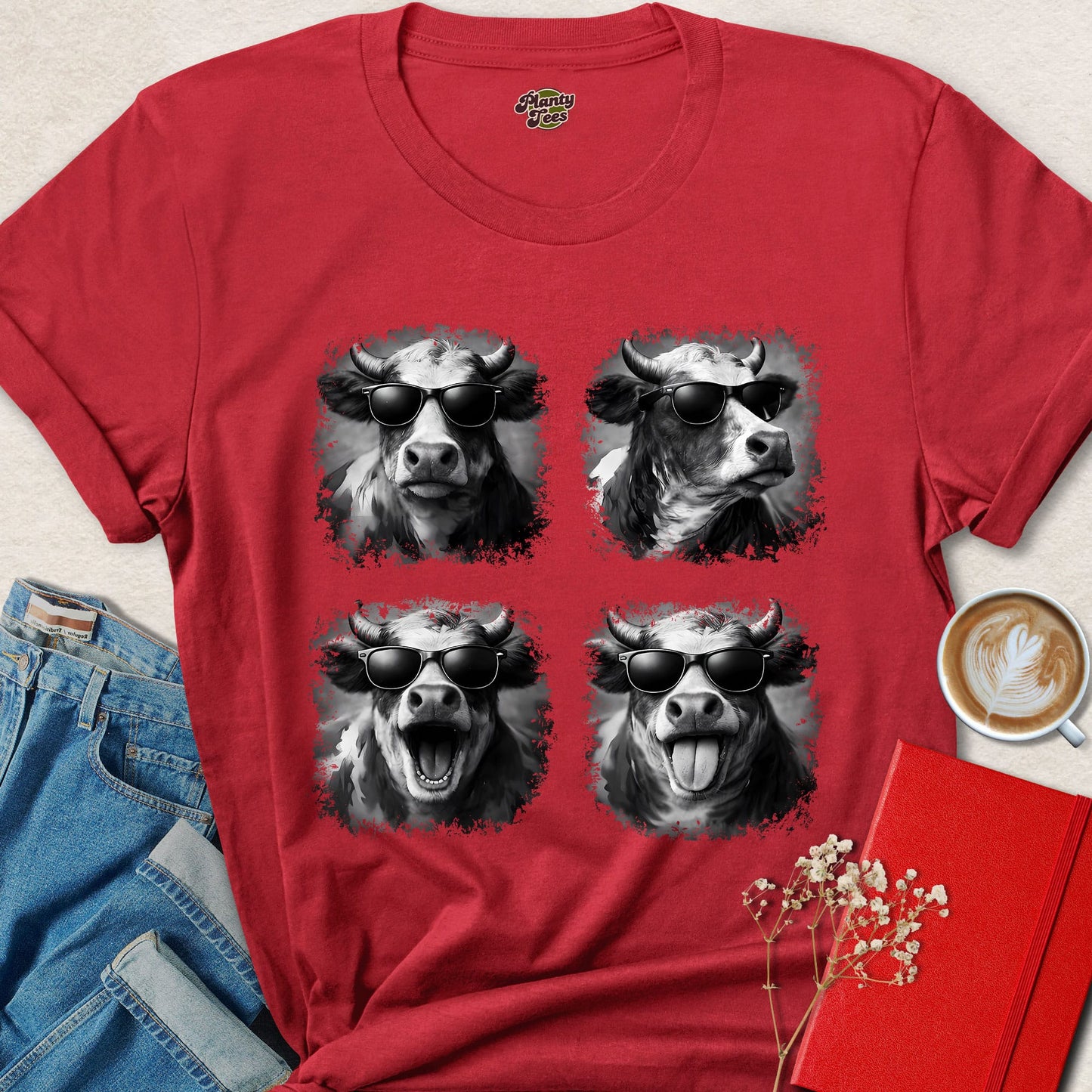 Funny Cow Vegan Shirt Animal Lover Plant Based Graphic Tee