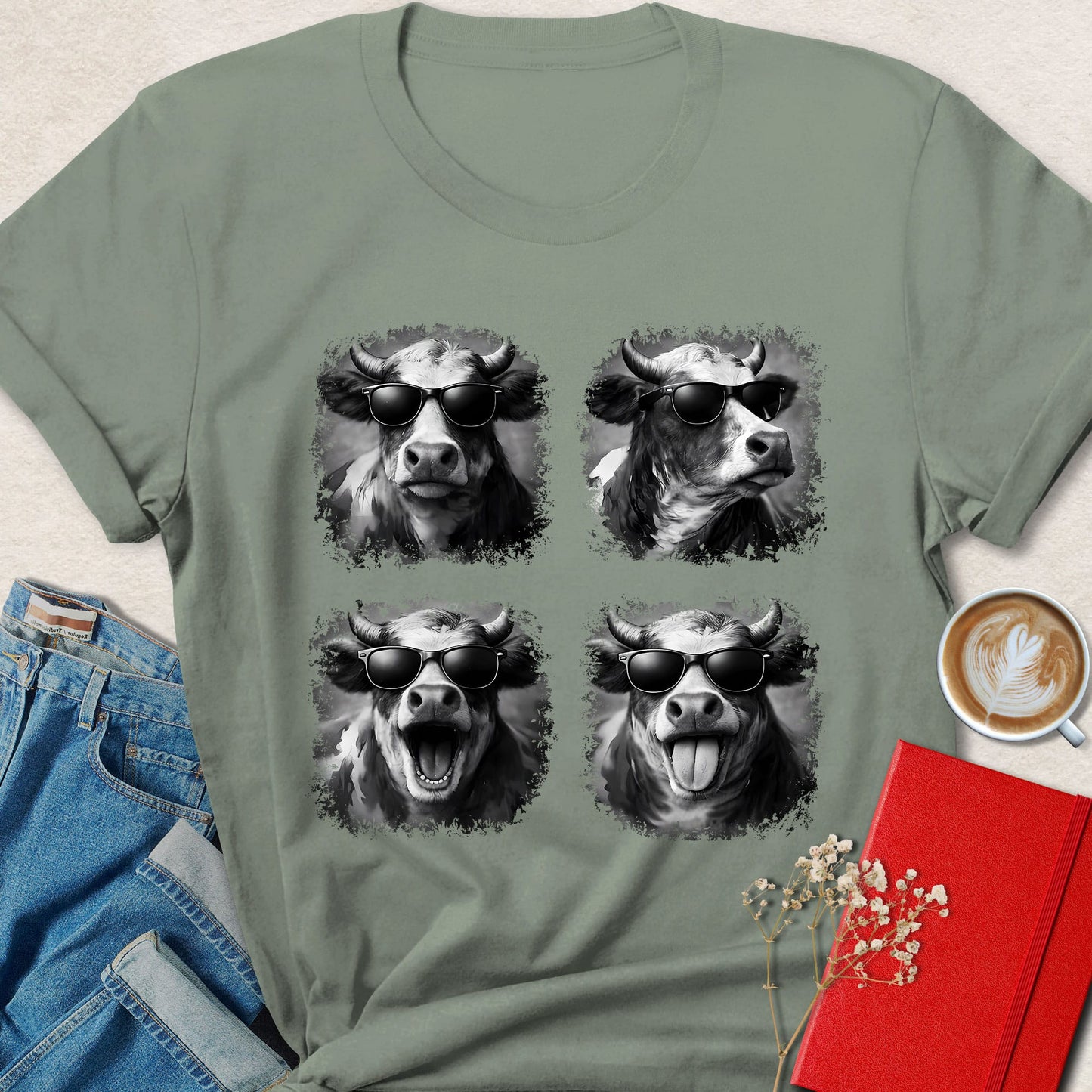 Funny Cow Vegan Shirt Animal Lover Plant Based Graphic Tee