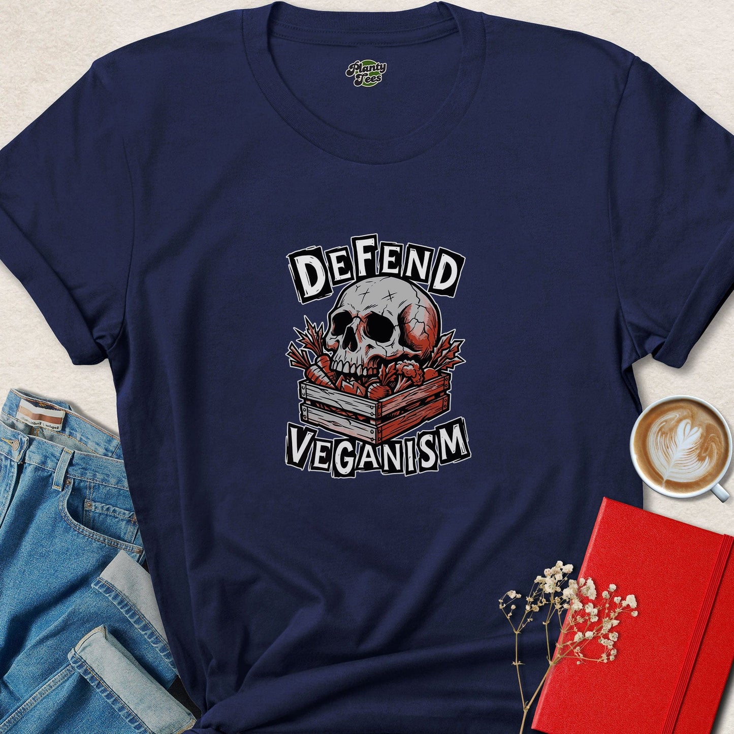 Defend Veganism Skull Shirt | Bold Vegan Activist Graphic Tee