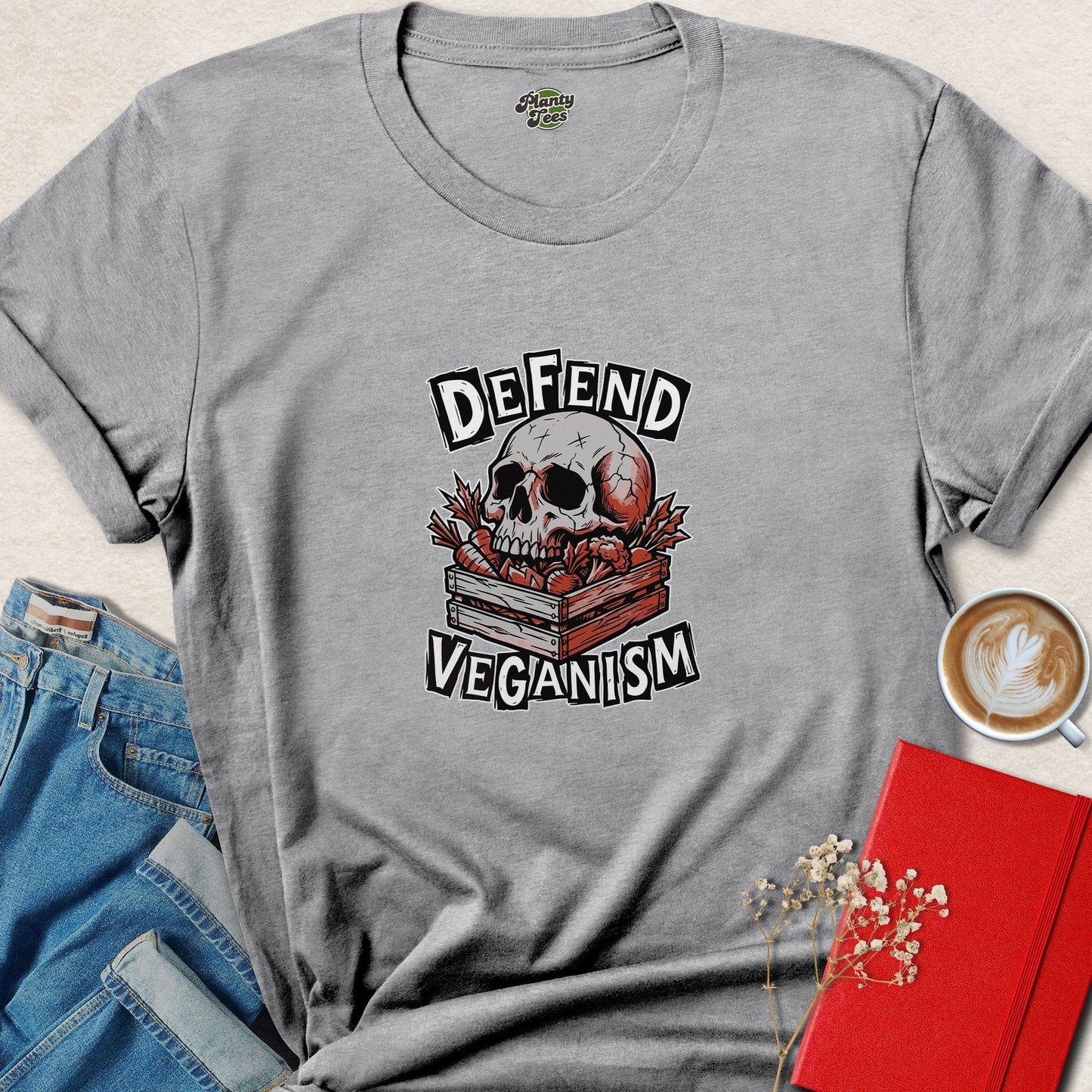 Defend Veganism Skull Shirt | Bold Vegan Activist Graphic Tee
