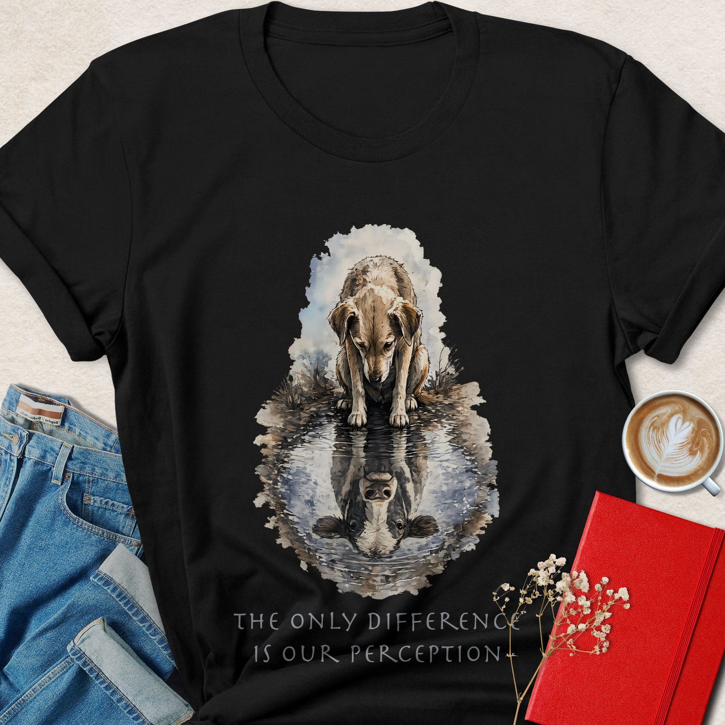 Dog & Cow Reflection T-Shirt — The Only Difference Is Our Perception Vegan  Tee