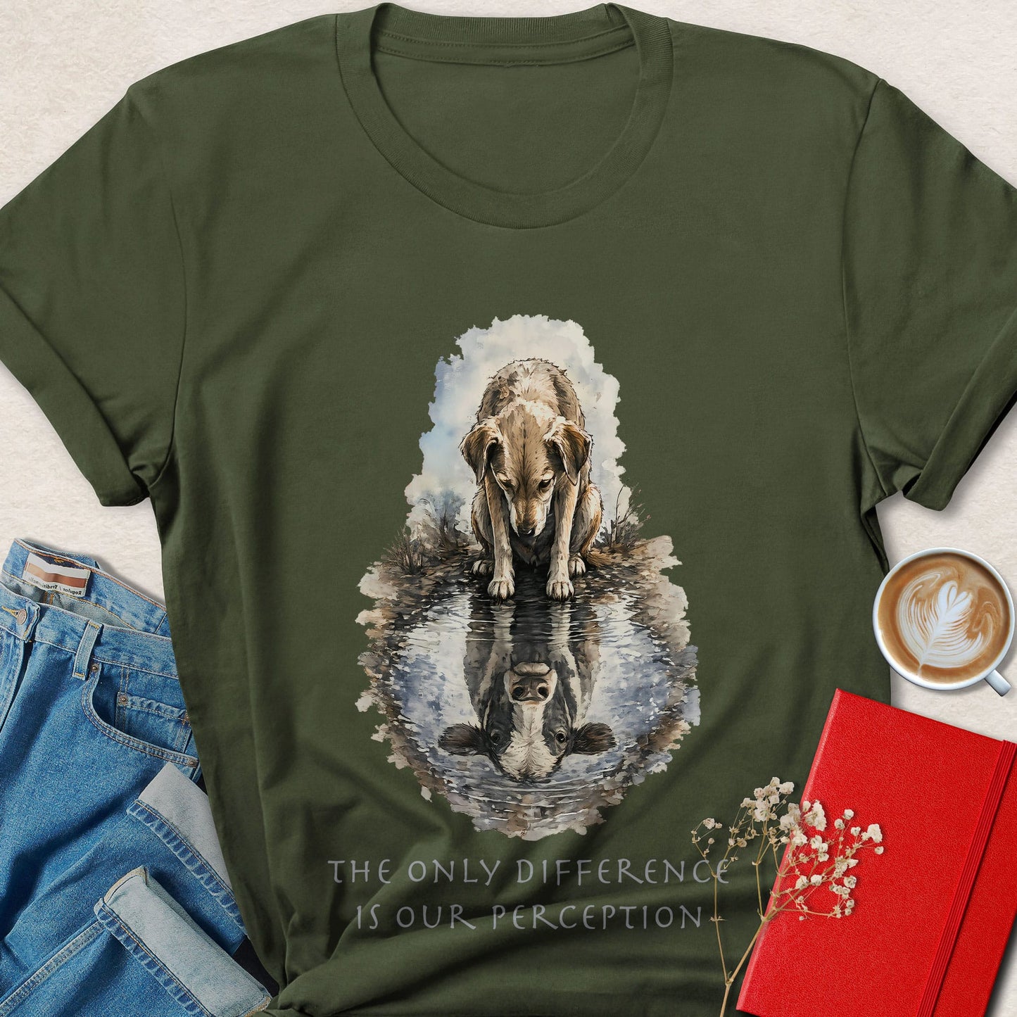 Dog & Cow Reflection T-Shirt — The Only Difference Is Our Perception Vegan  Tee
