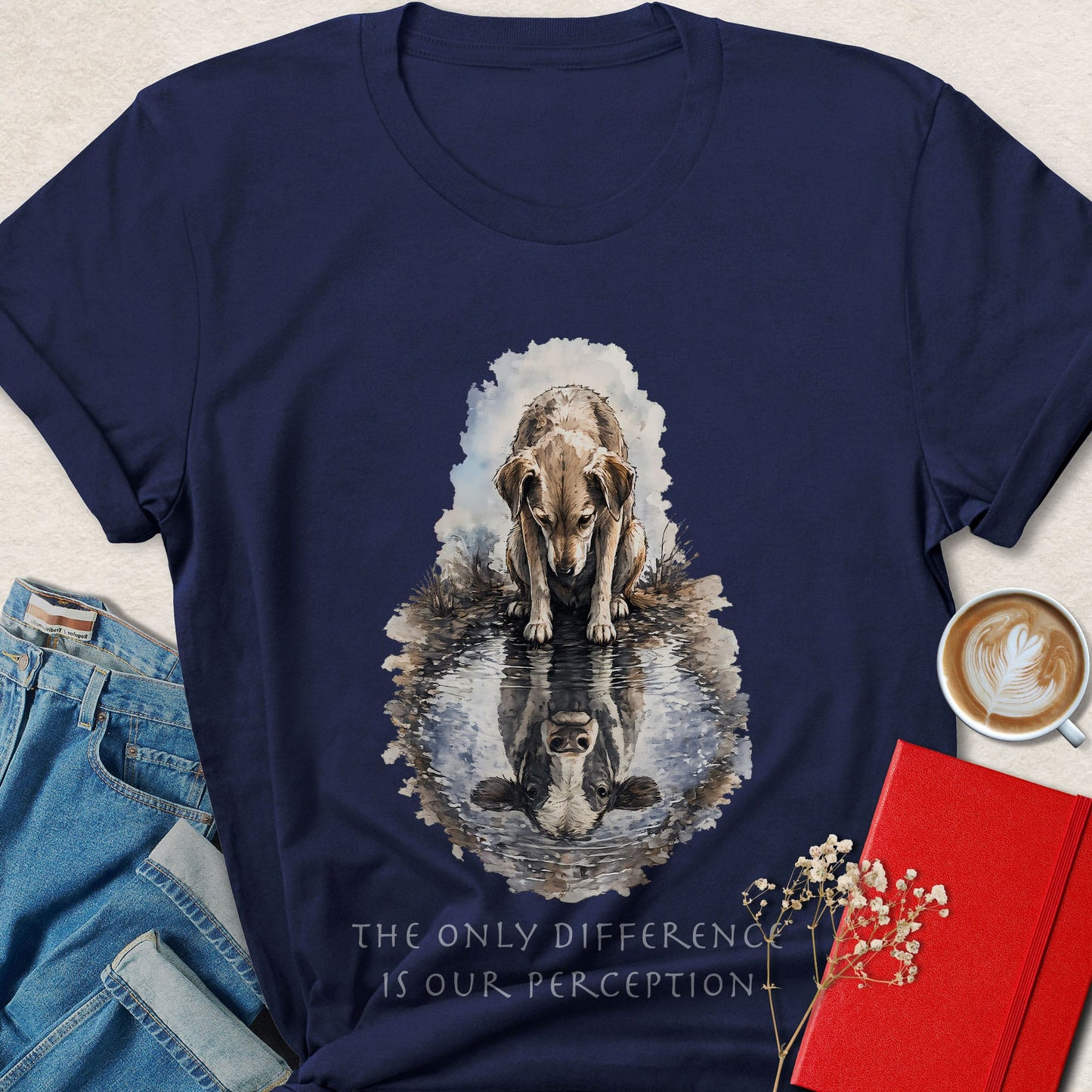 Dog & Cow Reflection T-Shirt — The Only Difference Is Our Perception Vegan  Tee