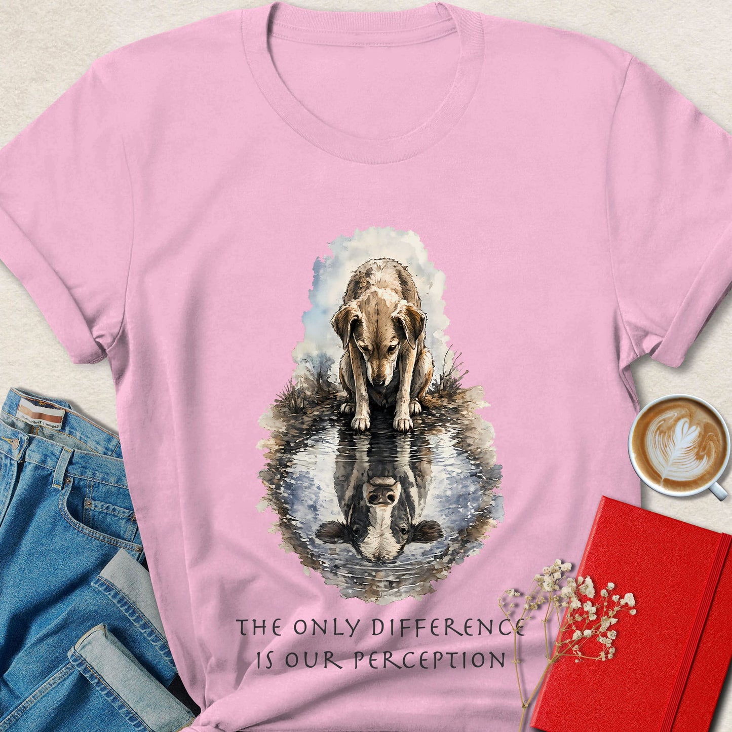 Dog & Cow Reflection T-Shirt — The Only Difference Is Our Perception Vegan  Tee
