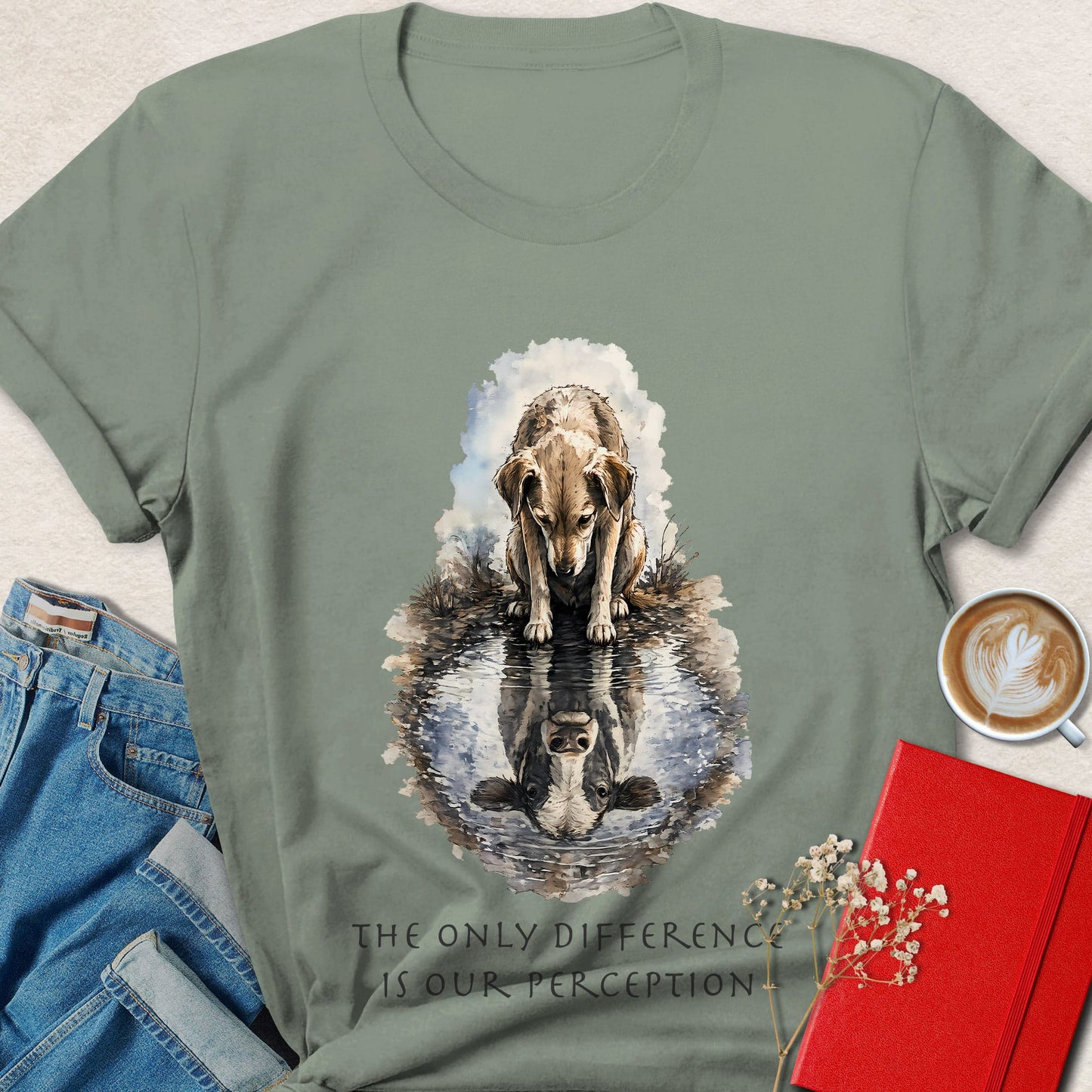 Dog & Cow Reflection T-Shirt — The Only Difference Is Our Perception Vegan  Tee