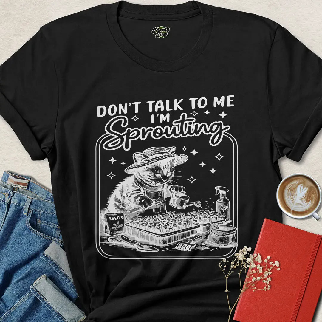 Funny Vegan Sprouting Cat Shirt – Cute Plant Lover Tee