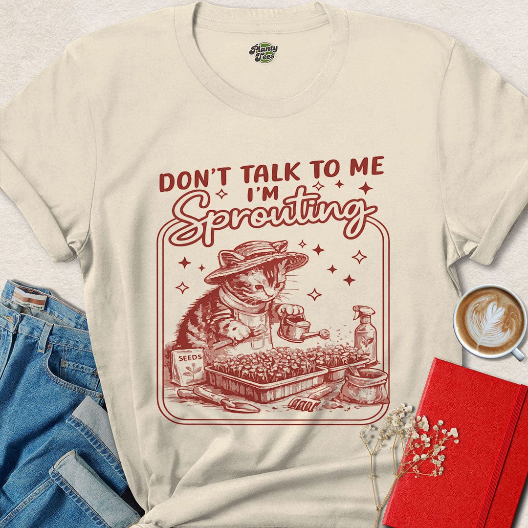 Funny Vegan Sprouting Cat Shirt – Cute Plant Lover Tee