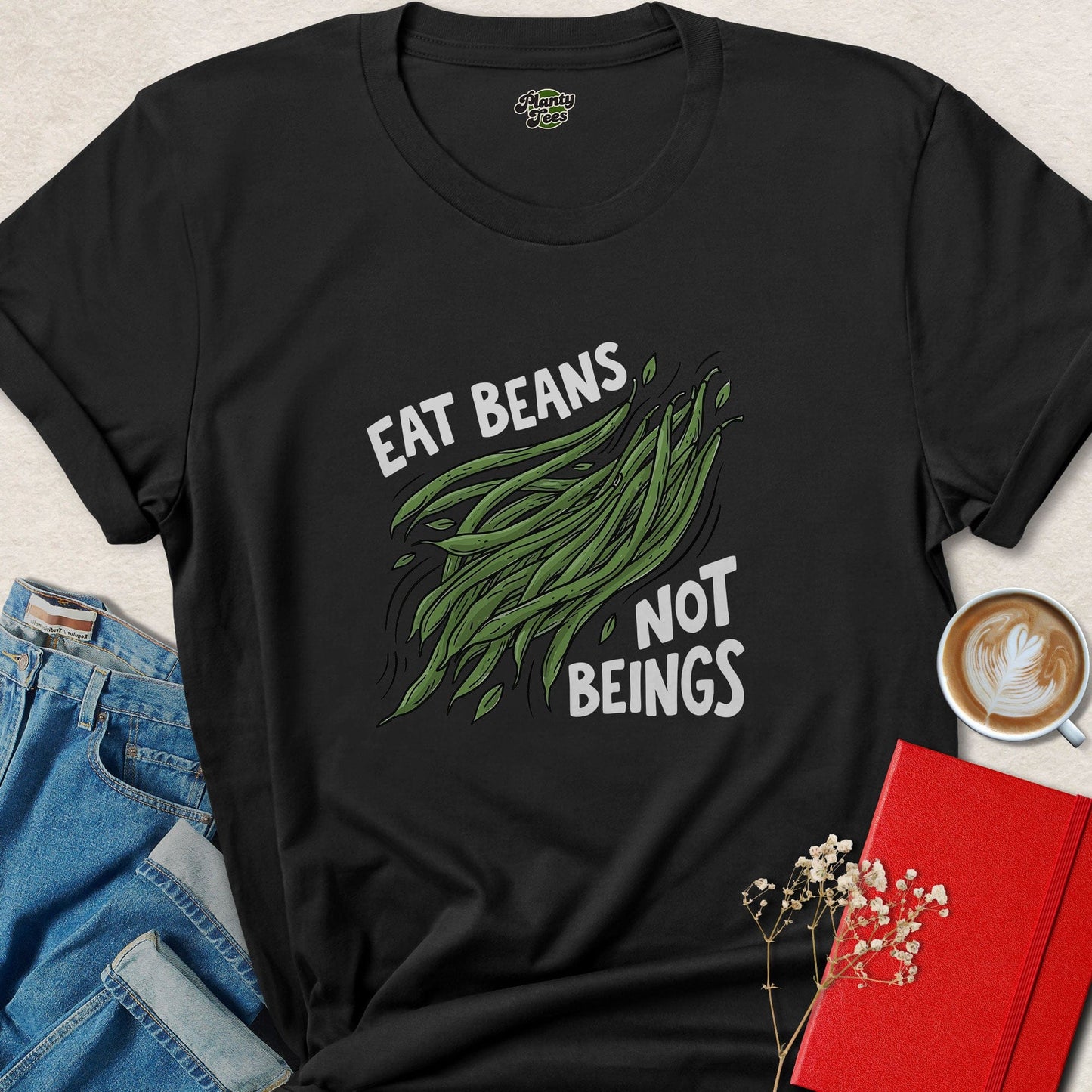Eat Beans Not Beings Vegan Animal Rights Tee