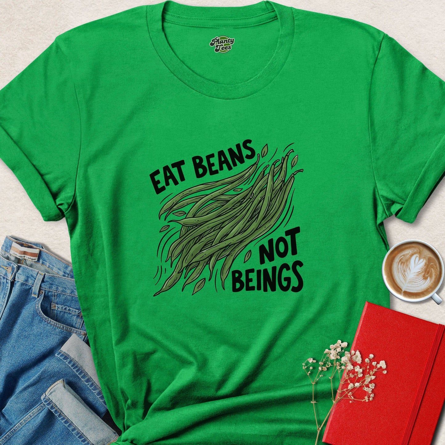 Eat Beans Not Beings Vegan Animal Rights Tee