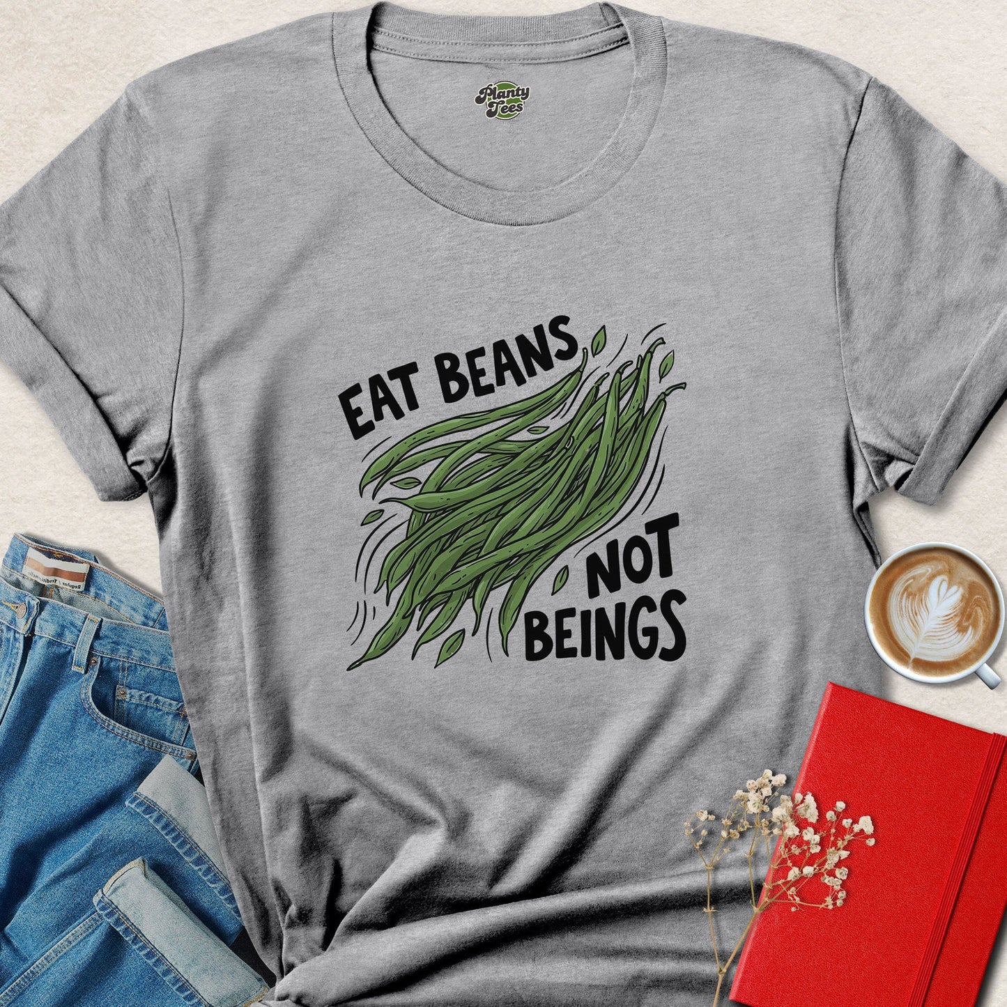 Eat Beans Not Beings Vegan Animal Rights Tee