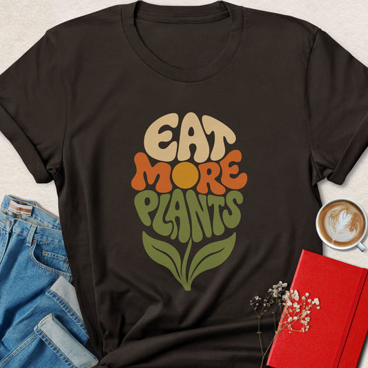 Eat More Plants Retro Flower T-Shirt
