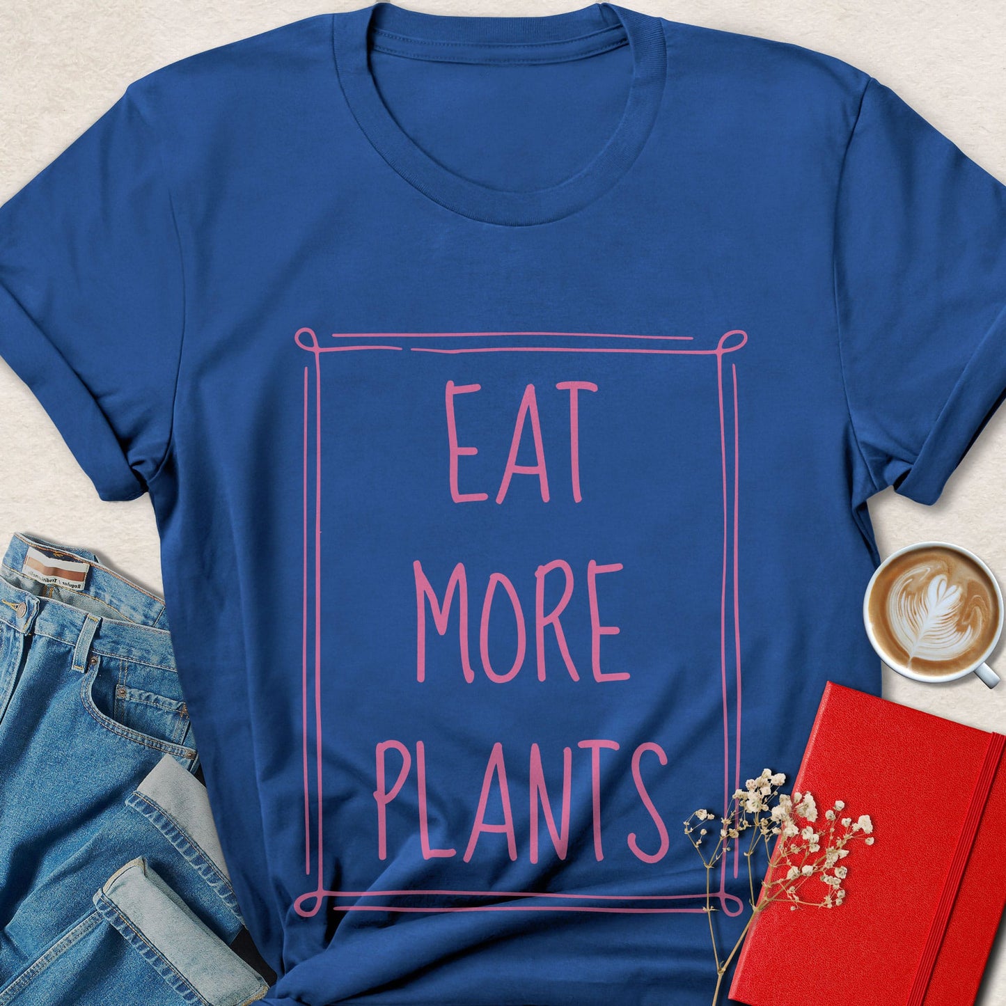 Eat More Plants Framed Typography T-Shirt