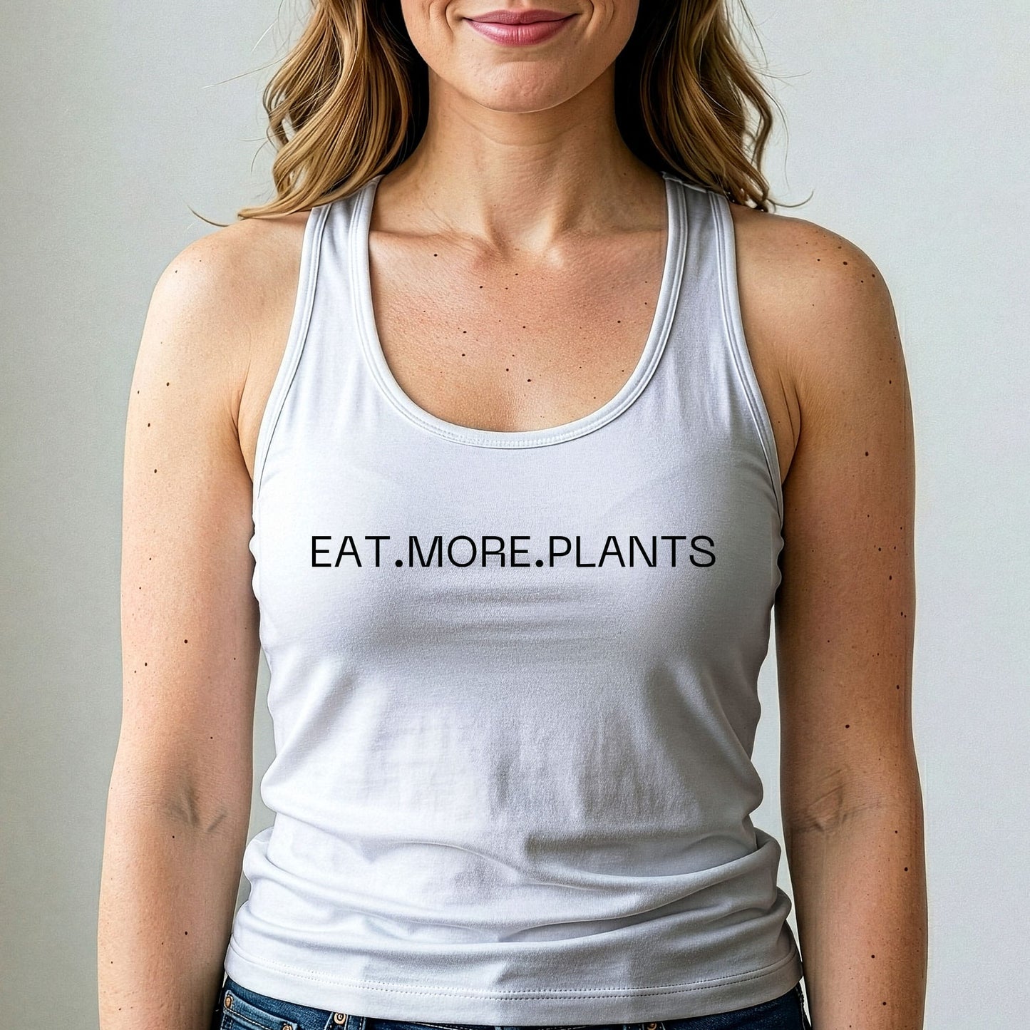 Eat More Plants Tank Top Vegan Minimalist Shirt