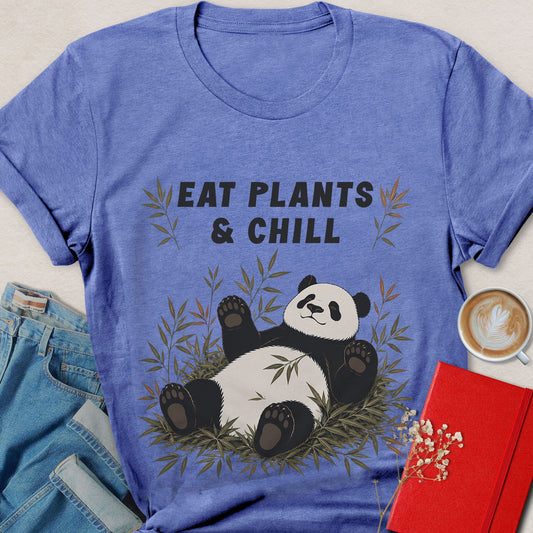 Eat Plants & Chill Panda Vegan T-Shirt