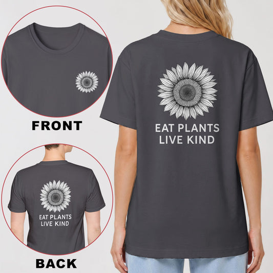 Eat Plants Live Kind Back Print Vegan T-Shirt
