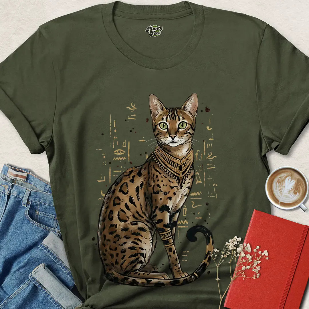 Egyptian Cat T-Shirt | Mythical Cat Tee for Animal Lovers – Order Now
