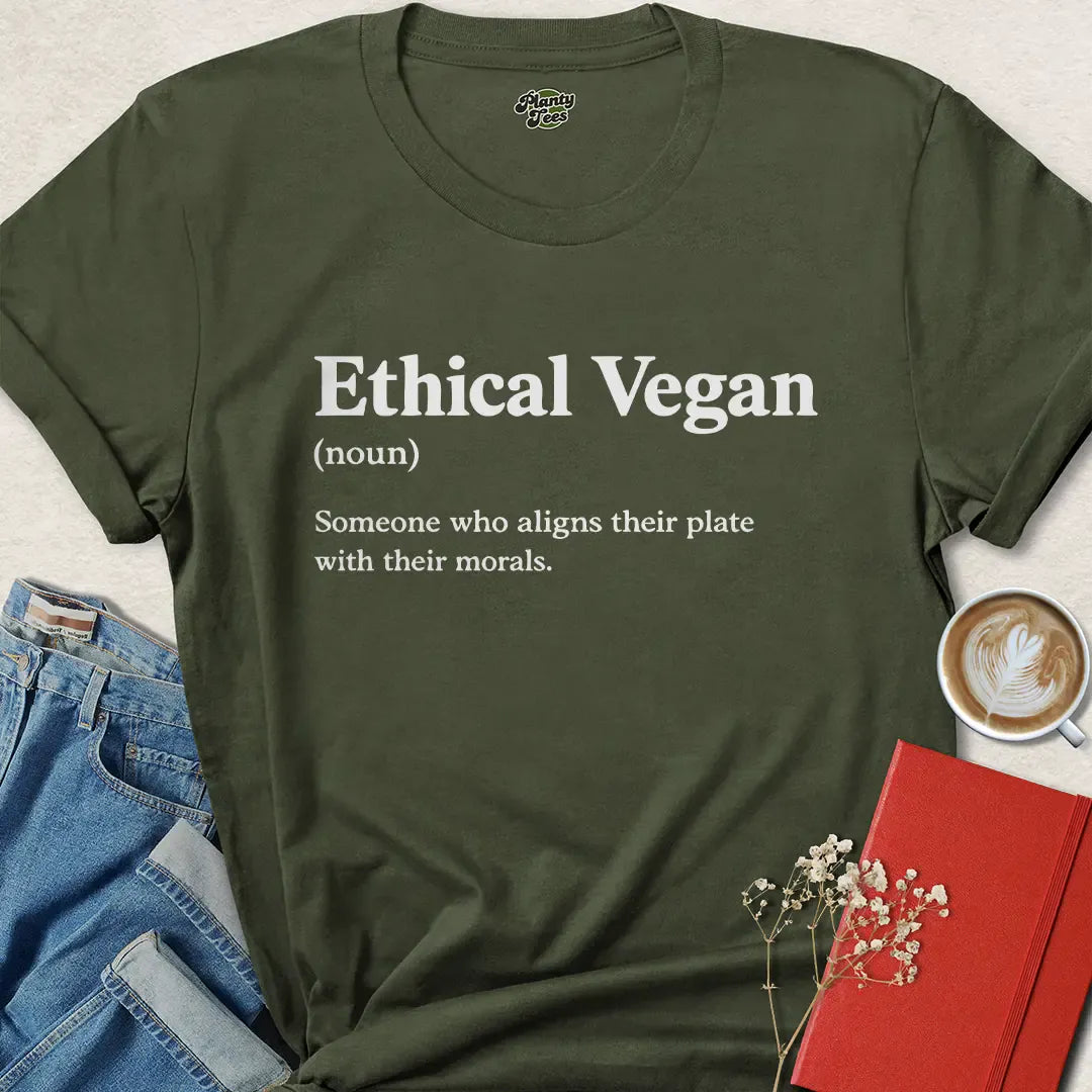 Ethical Vegan Definition Shirt – Morals Over Meat Tee