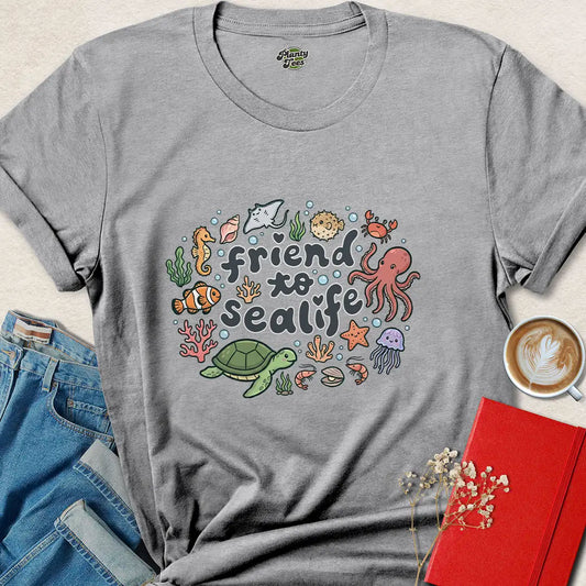 Friend to Sealife T-Shirt – Ocean Animal Rights Tee – Be Kind, Buy Now