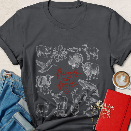 Friends Not Food Animal Rights Vegan T-Shirt
