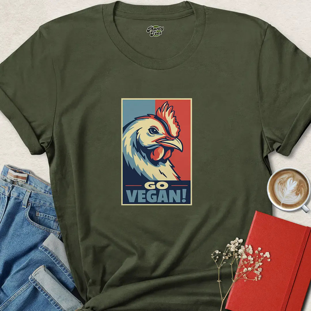 Go Vegan Chicken Animal Rights T-Shirt
