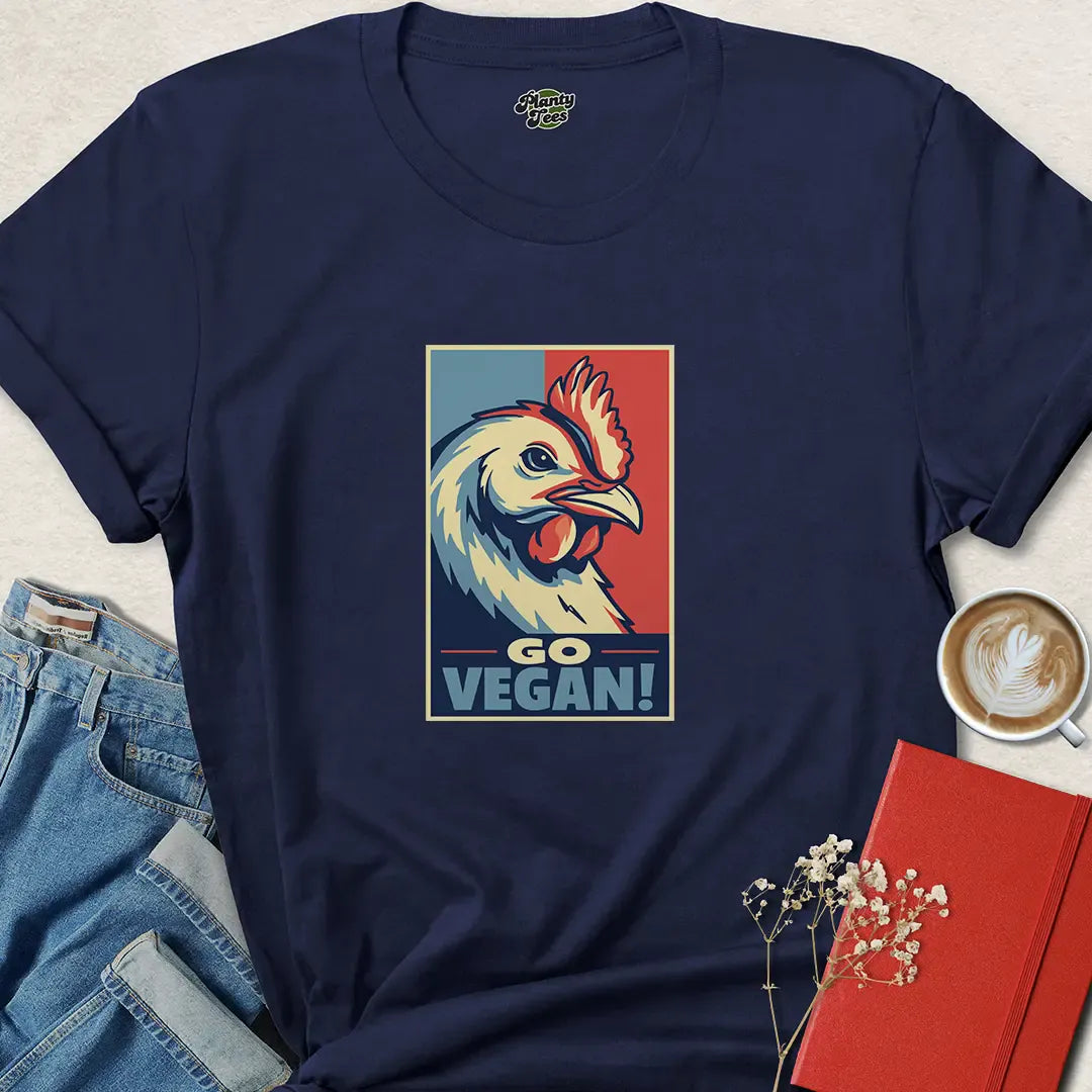 Go Vegan Chicken Animal Rights T-Shirt