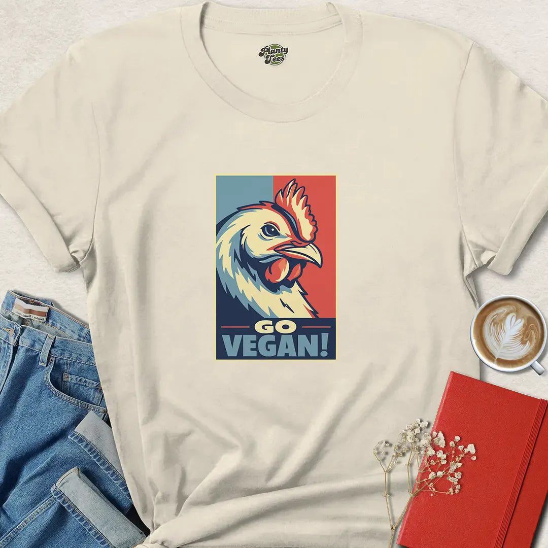 Go Vegan Chicken Animal Rights T-Shirt