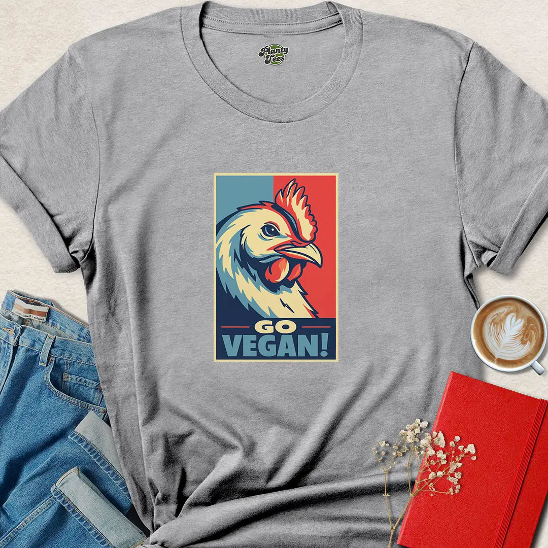 Go Vegan Chicken Animal Rights T-Shirt