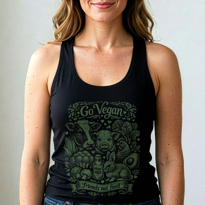 Go Vegan Friends Not Food Tank Top Animal Rights Shirt