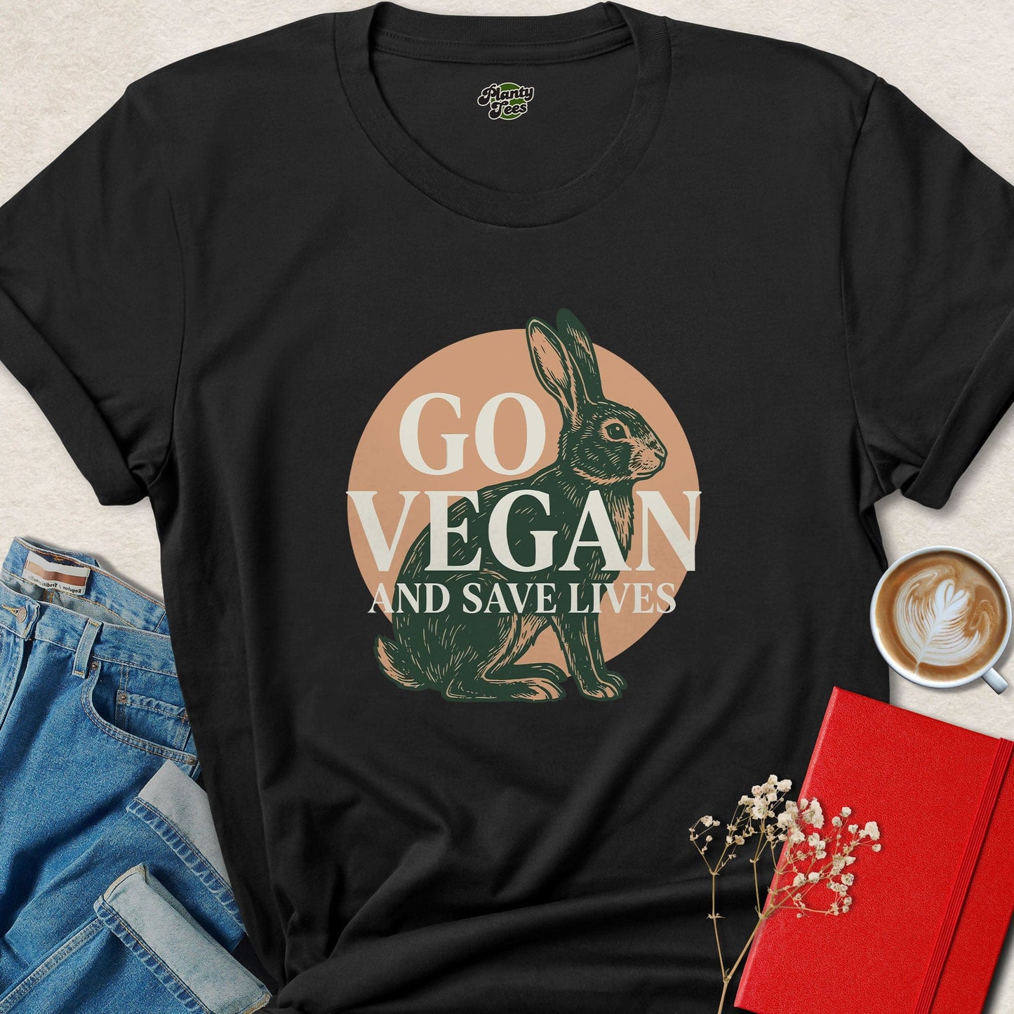 Go Vegan Rabbit Animal Rights Plant Based Shirt