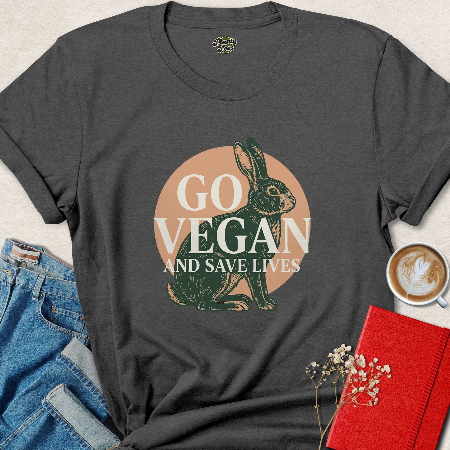 Go Vegan Rabbit Animal Rights Plant Based Shirt
