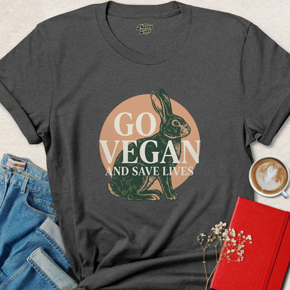 Go Vegan Rabbit Animal Rights Plant Based Shirt