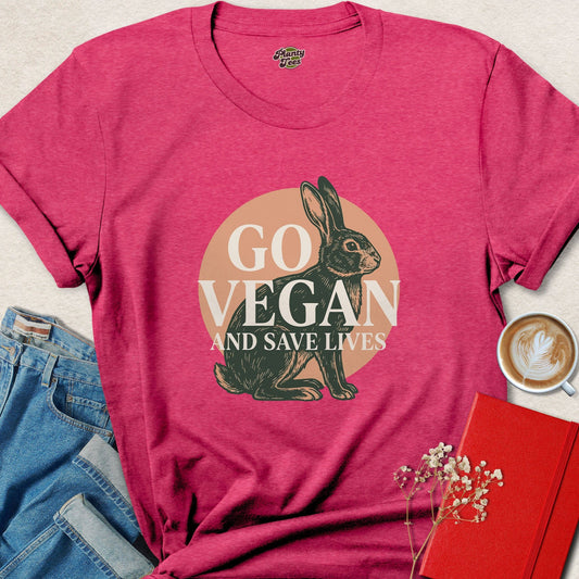 Go Vegan Rabbit Animal Rights Plant Based Shirt