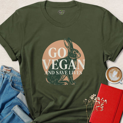 Go Vegan Rabbit Animal Rights Plant Based Shirt