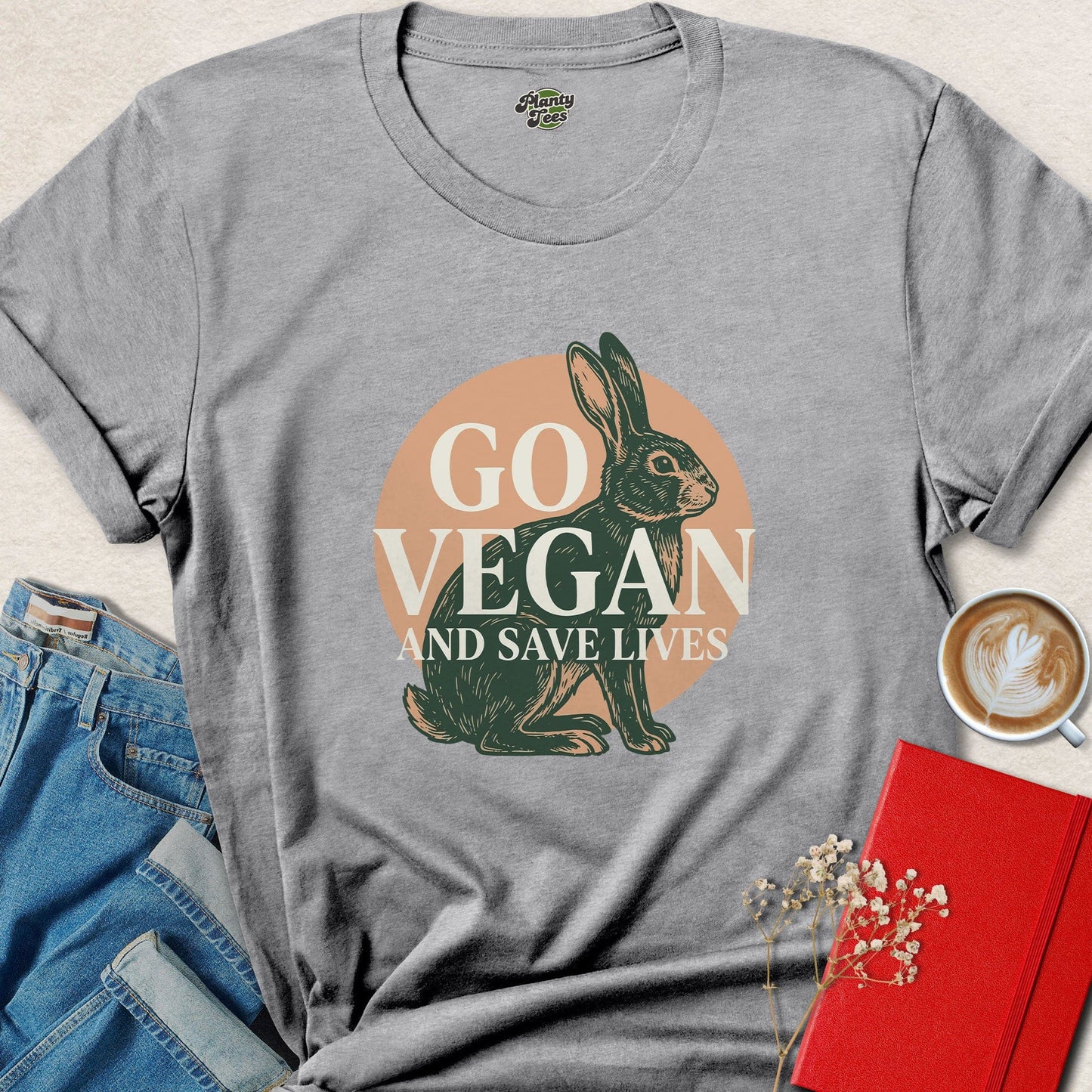 Go Vegan Rabbit Animal Rights Plant Based Shirt