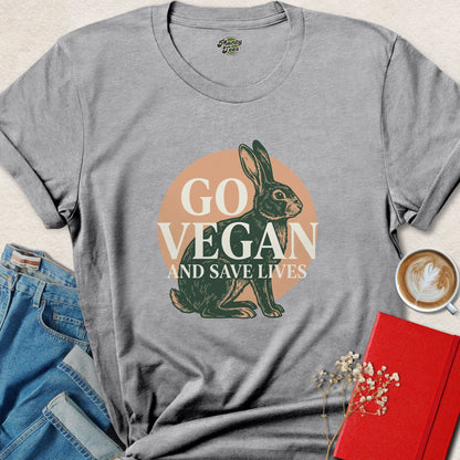 Go Vegan Rabbit Animal Rights Plant Based Shirt