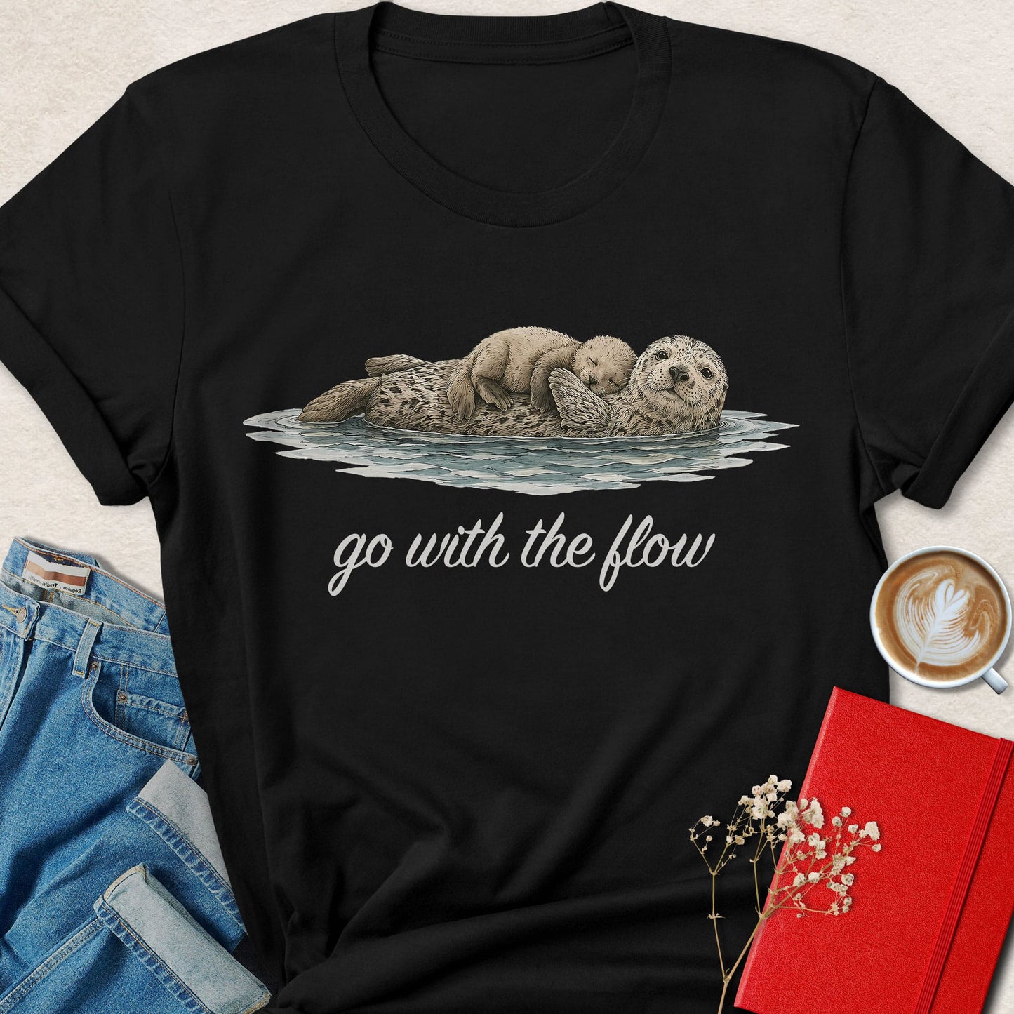 Go with the Flow Sea Otter T-shirt