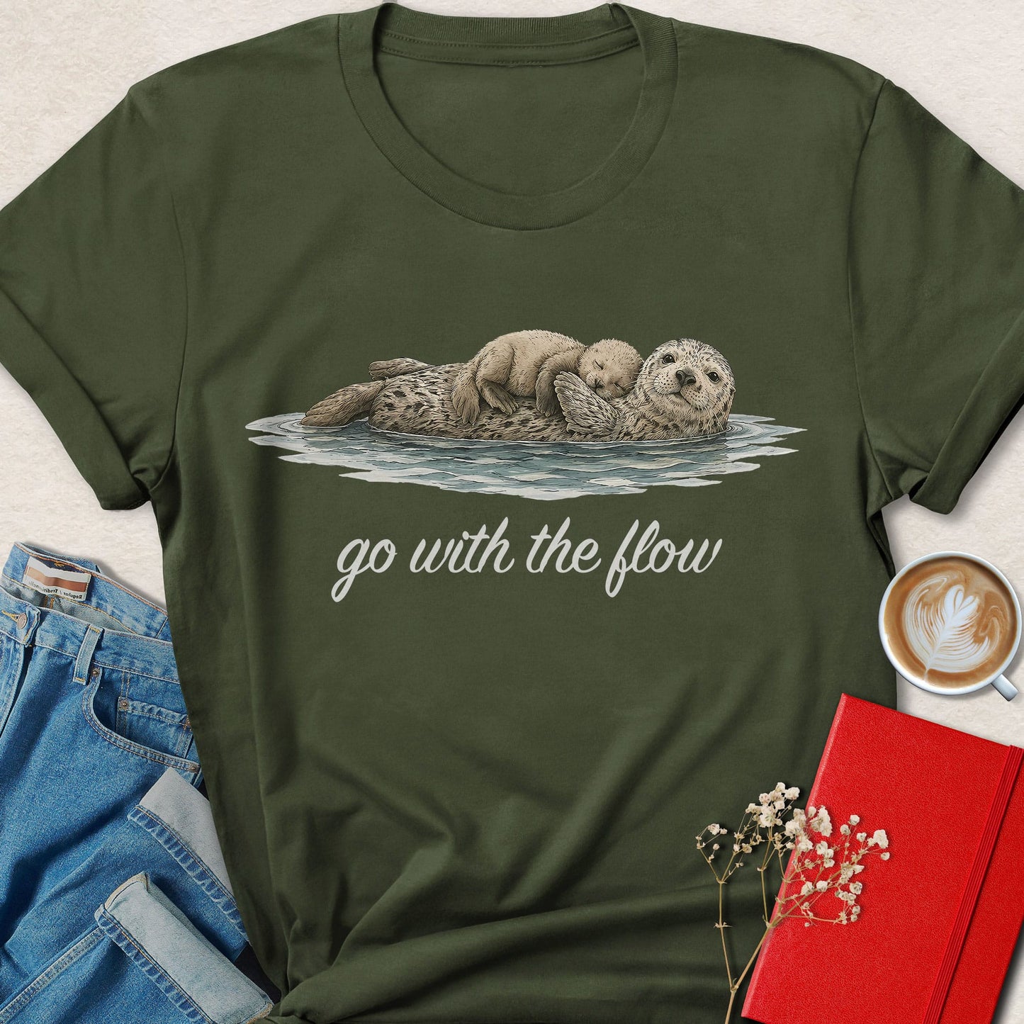 Go with the Flow Sea Otter T-shirt