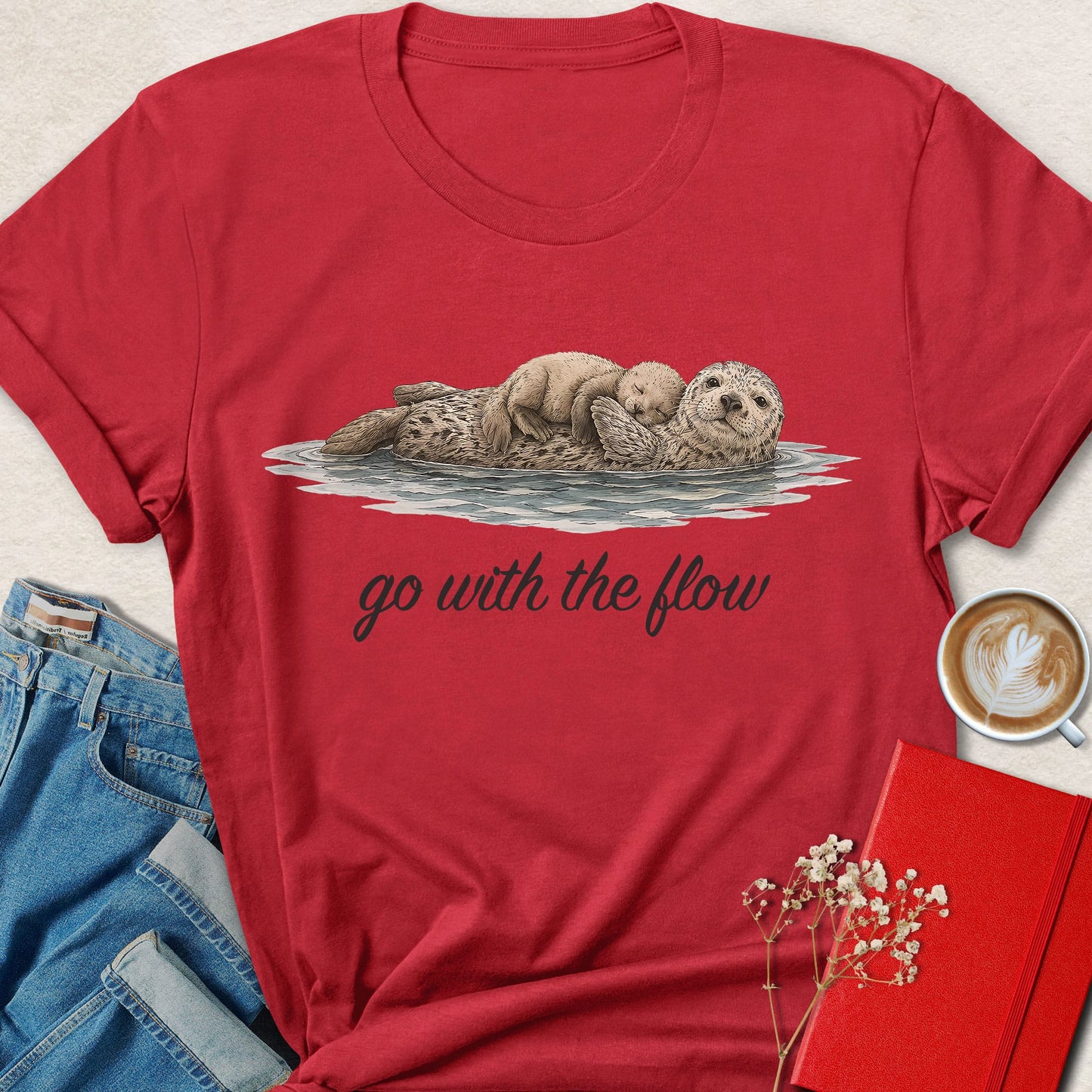 Go with the Flow Sea Otter T-shirt