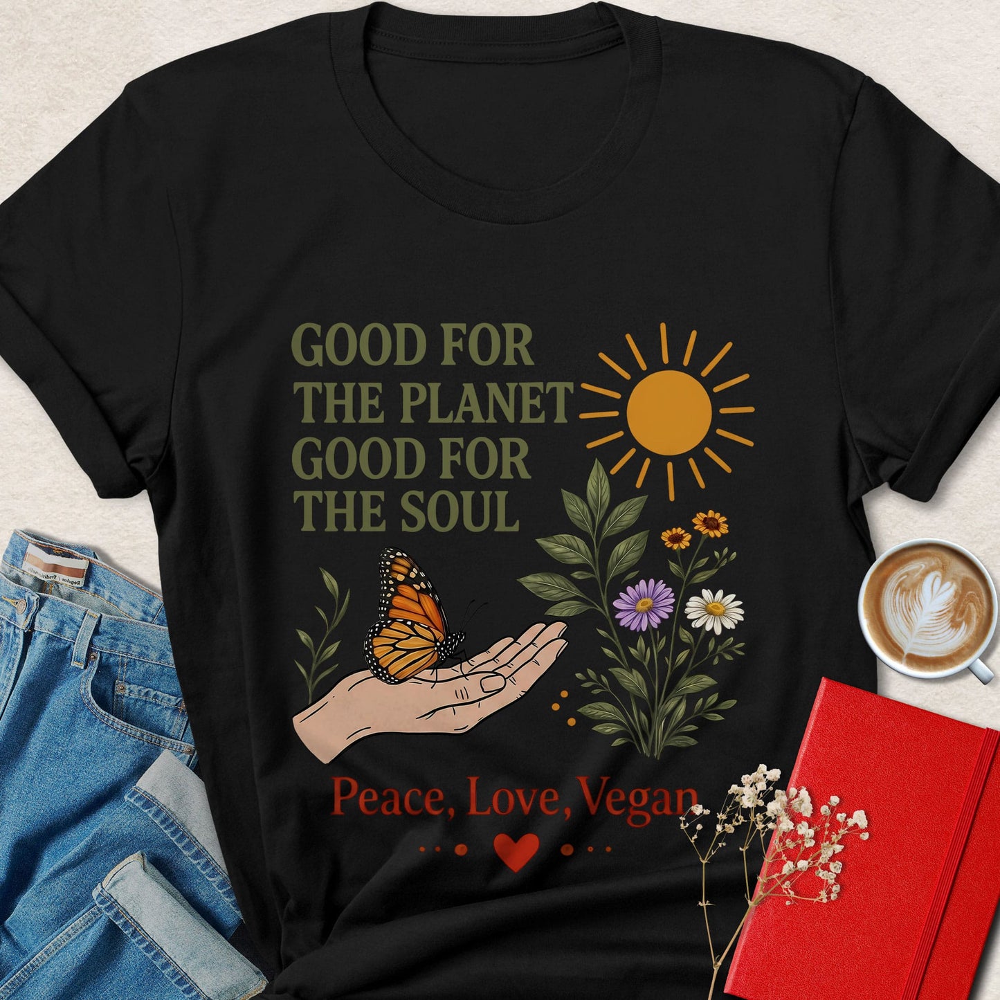 Vegan Peace T-Shirt – Good for the Planet, Good for the Soul  Eco Tee