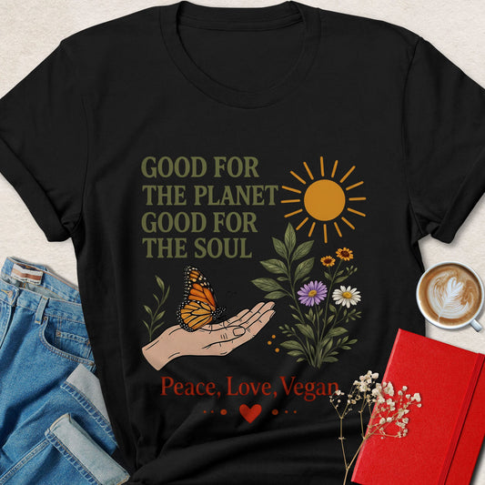 Vegan Peace T-Shirt – Good for the Planet, Good for the Soul  Eco Tee