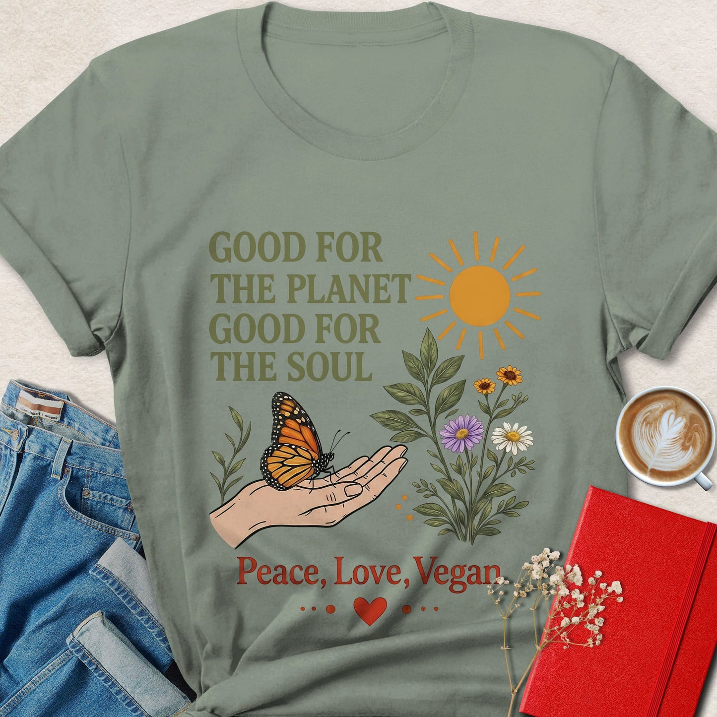 Vegan Peace T-Shirt – Good for the Planet, Good for the Soul  Eco Tee