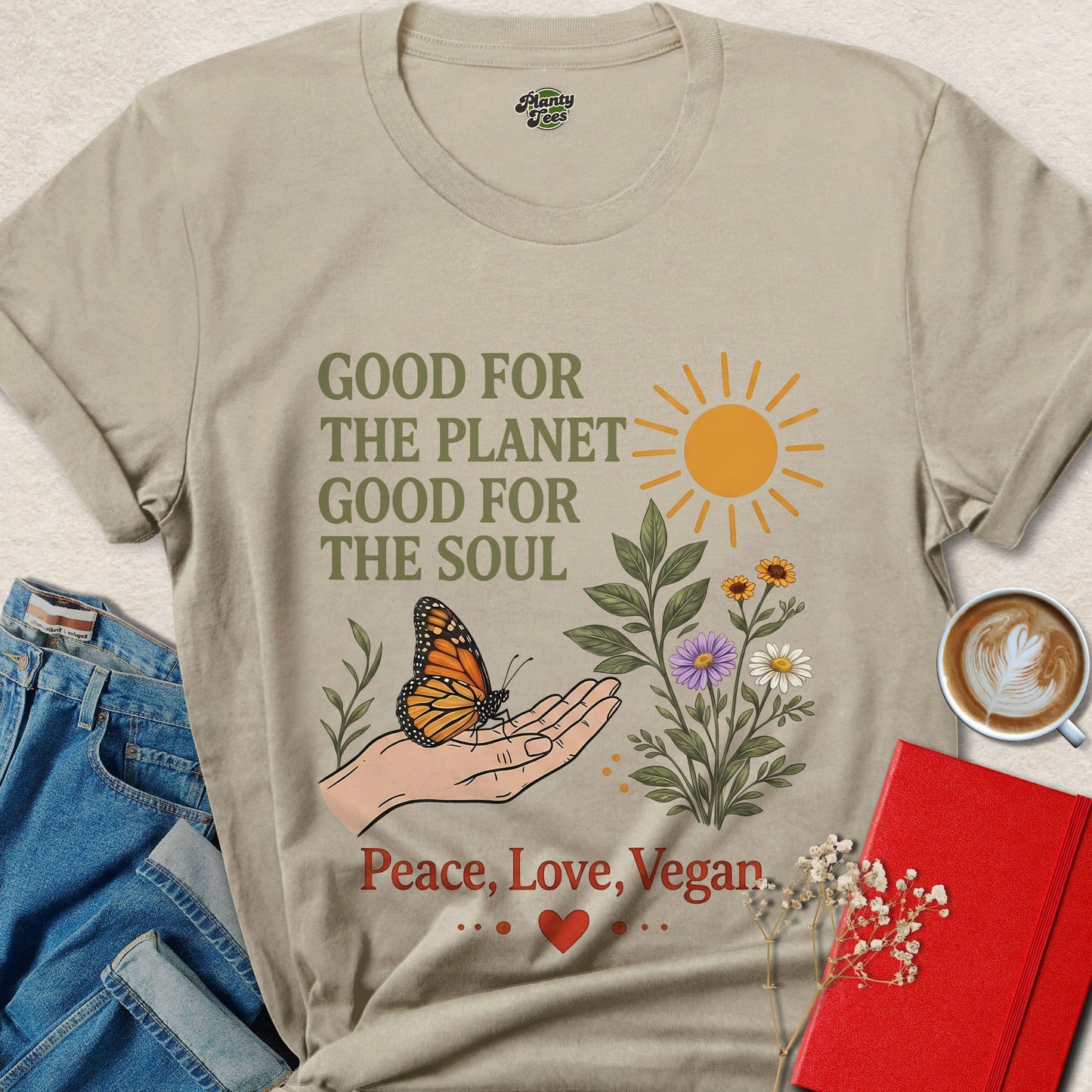 Vegan Peace T-Shirt – Good for the Planet, Good for the Soul  Eco Tee