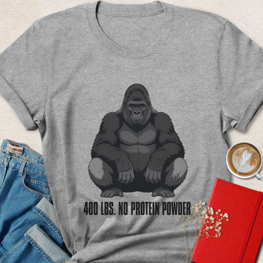 No Protein Powder Gorilla Vegan T-Shirt