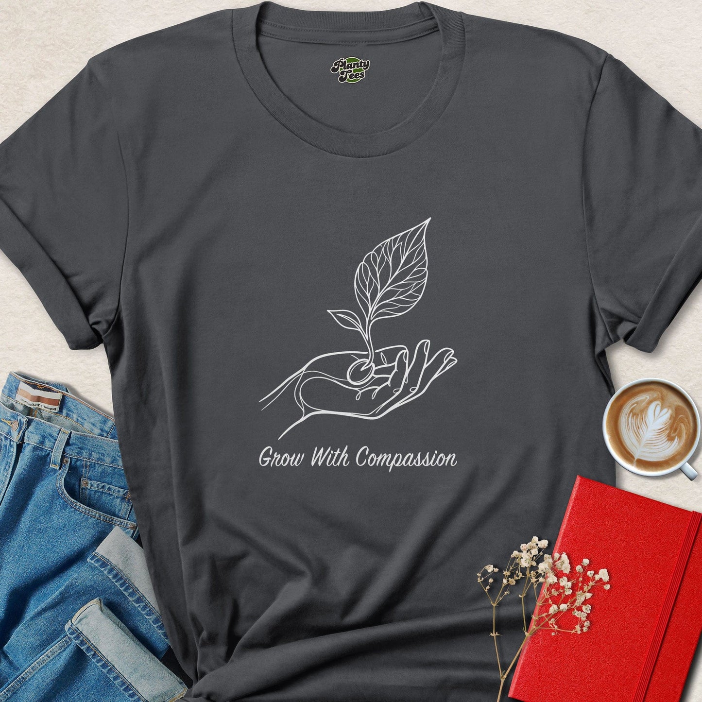 Grow With Compassion Vegan Shirt | Plant Based Graphic Tee