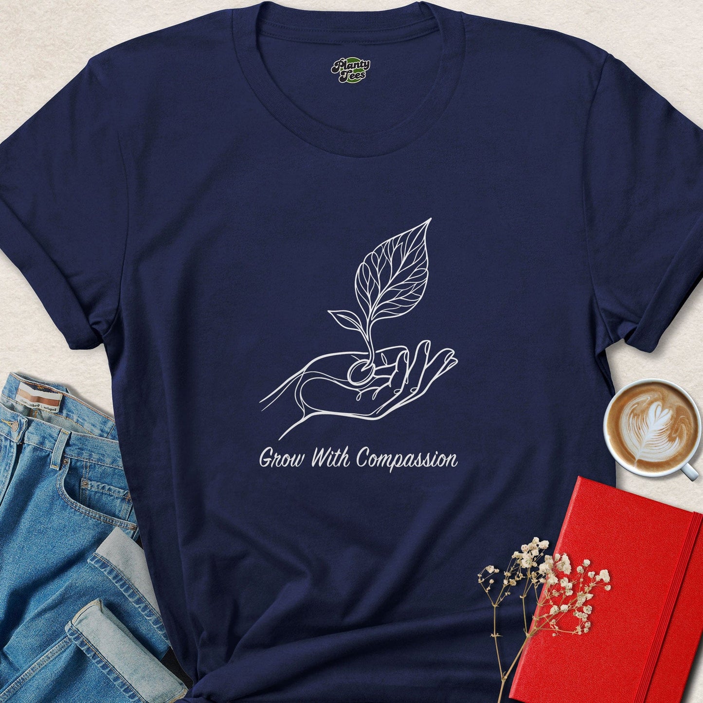 Grow With Compassion Vegan Shirt | Plant Based Graphic Tee