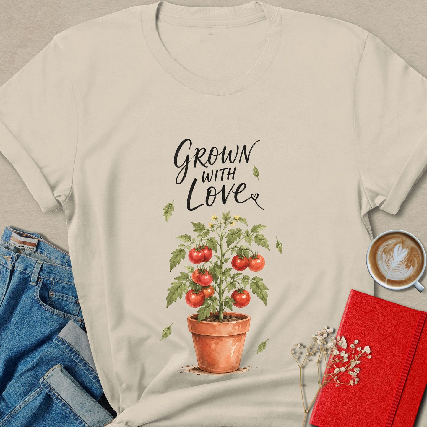 Grown With Love T-shirt | Cottagecore Plant Lover Tee